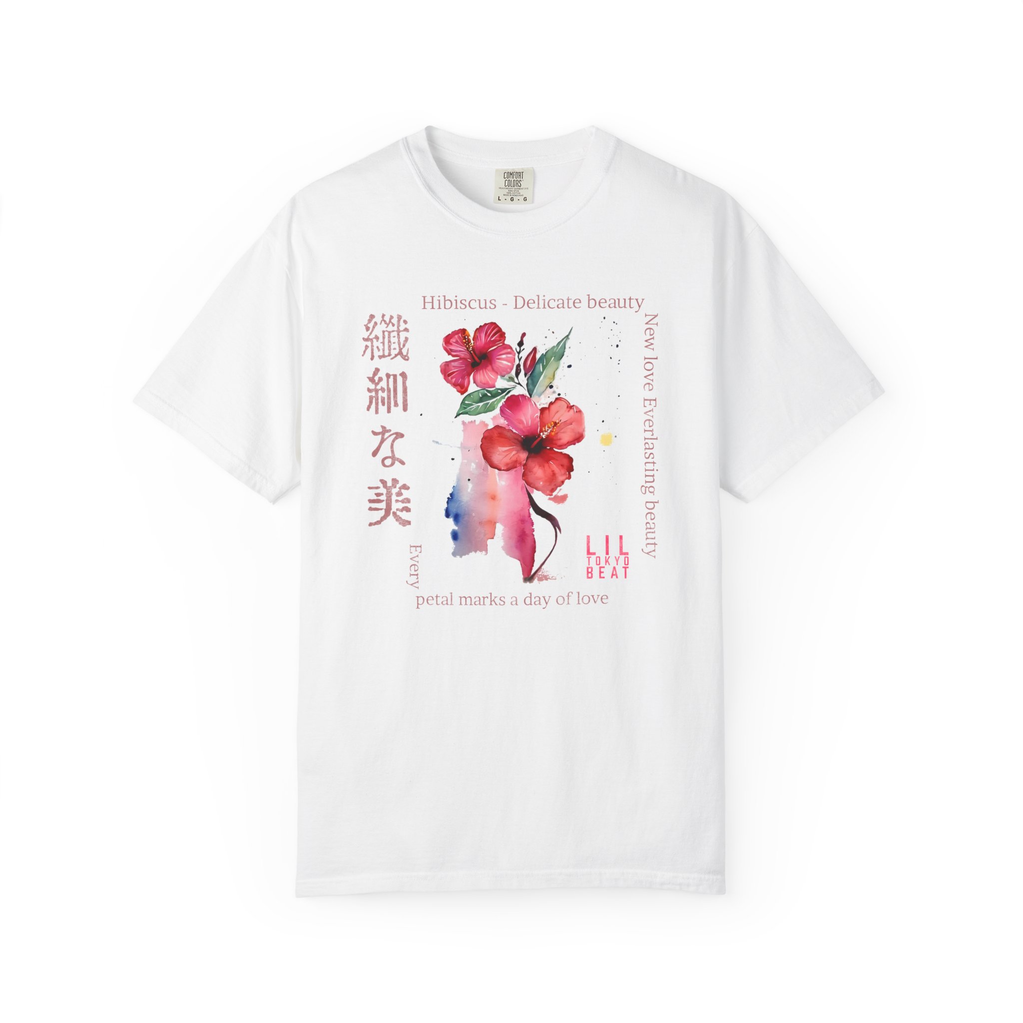 Hibiscus Delicate Beauty T-Shirt | Floral Japanese Poetic Streetwear Tee