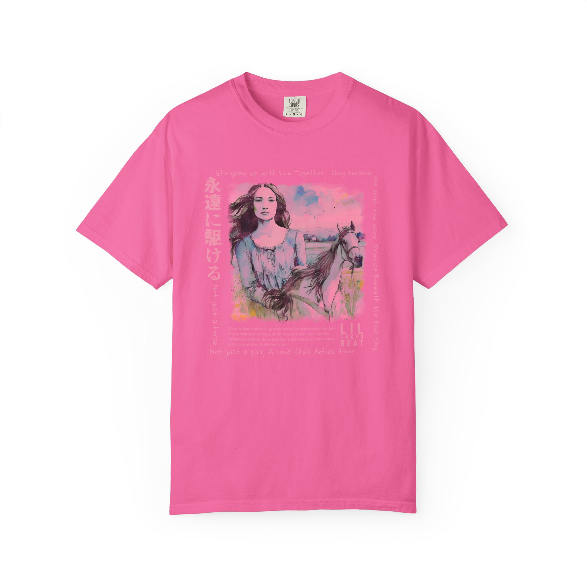 Blue Sky Bond T-Shirt | Girl & Horse Cinematic Japanese Art Tee - Image 13