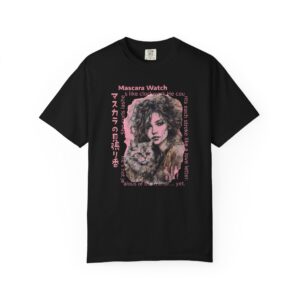 Mascara Watch Cat Lover T-Shirt | Retro Glam Portrait Japanese Streetwear Tee