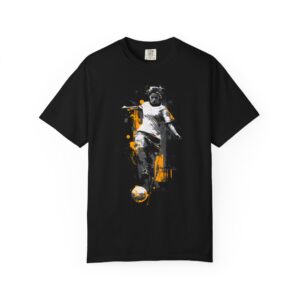 Women's Soccer Player Art T-Shirt — Dynamic Street-Style Football Graphic Tee