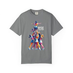Rise Together T-Shirt — Colorful Cheerleading Pyramid Unity Streetwear Tee