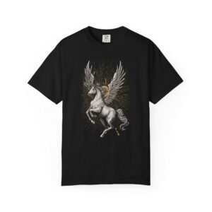 Pegasus Graphic T-Shirt | Mythic Winged Horse Golden Radiance Streetwear Tee
