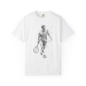 Tennis Sketch T-Shirt | Artistic Linework Athlete Streetwear Tee
