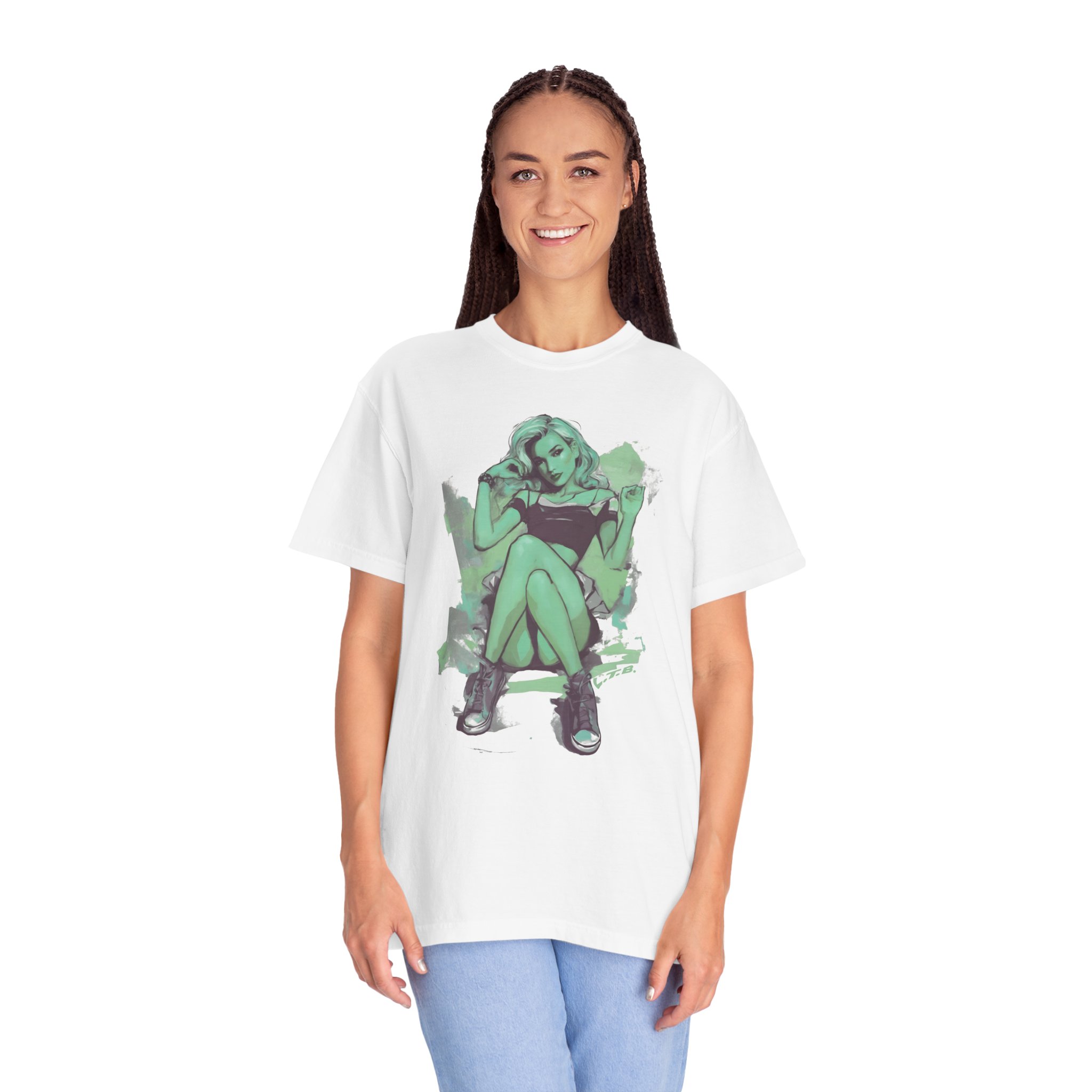 Pin-Up Girl Graphic T-Shirt | Modern Artistic Streetwear Illustration Tee - Image 2