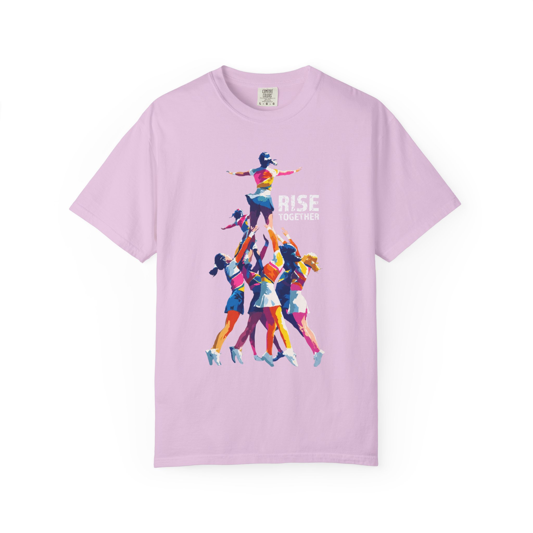 Rise Together T-Shirt — Colorful Cheerleading Pyramid Unity Streetwear Tee - Image 11
