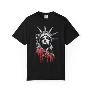 Statue of Liberty T-Shirt | Distressed Red Drip Patriotic Streetwear Tee
