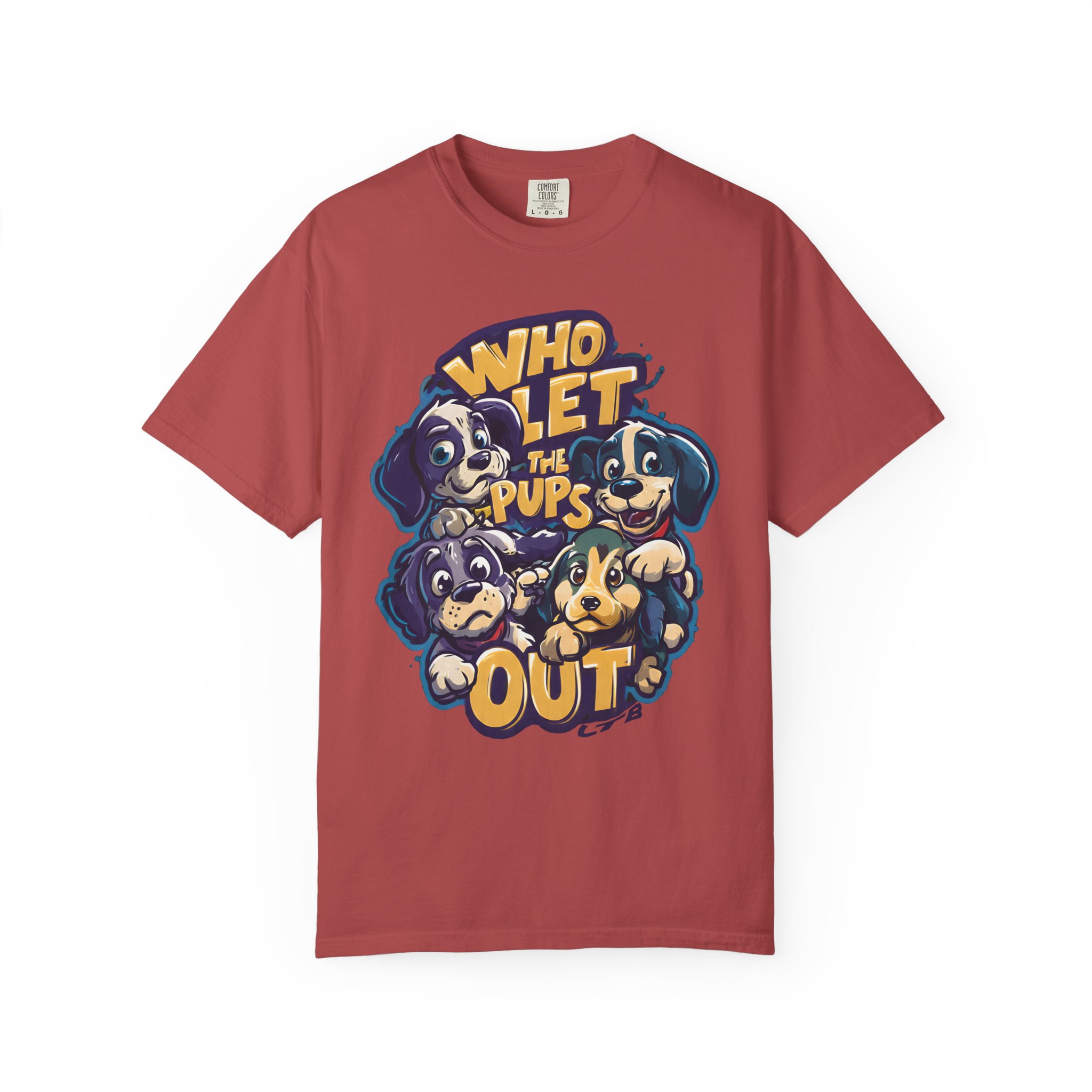 Who Let the Pups Out T-Shirt | Cute Cartoon Puppy Squad Streetwear Tee - Image 9