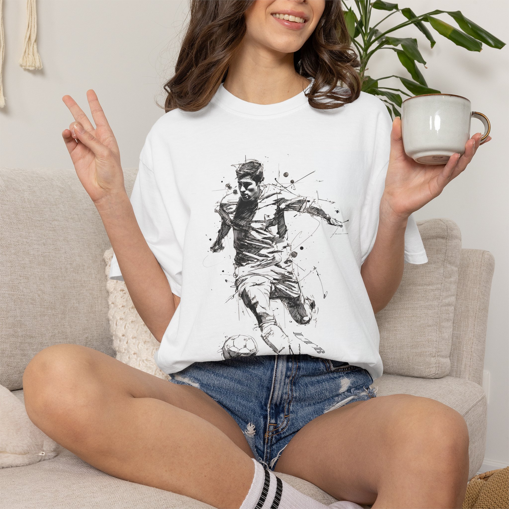 Soccer Player T-Shirt | Football Athletic Motion Art Streetwear Tee - Image 4