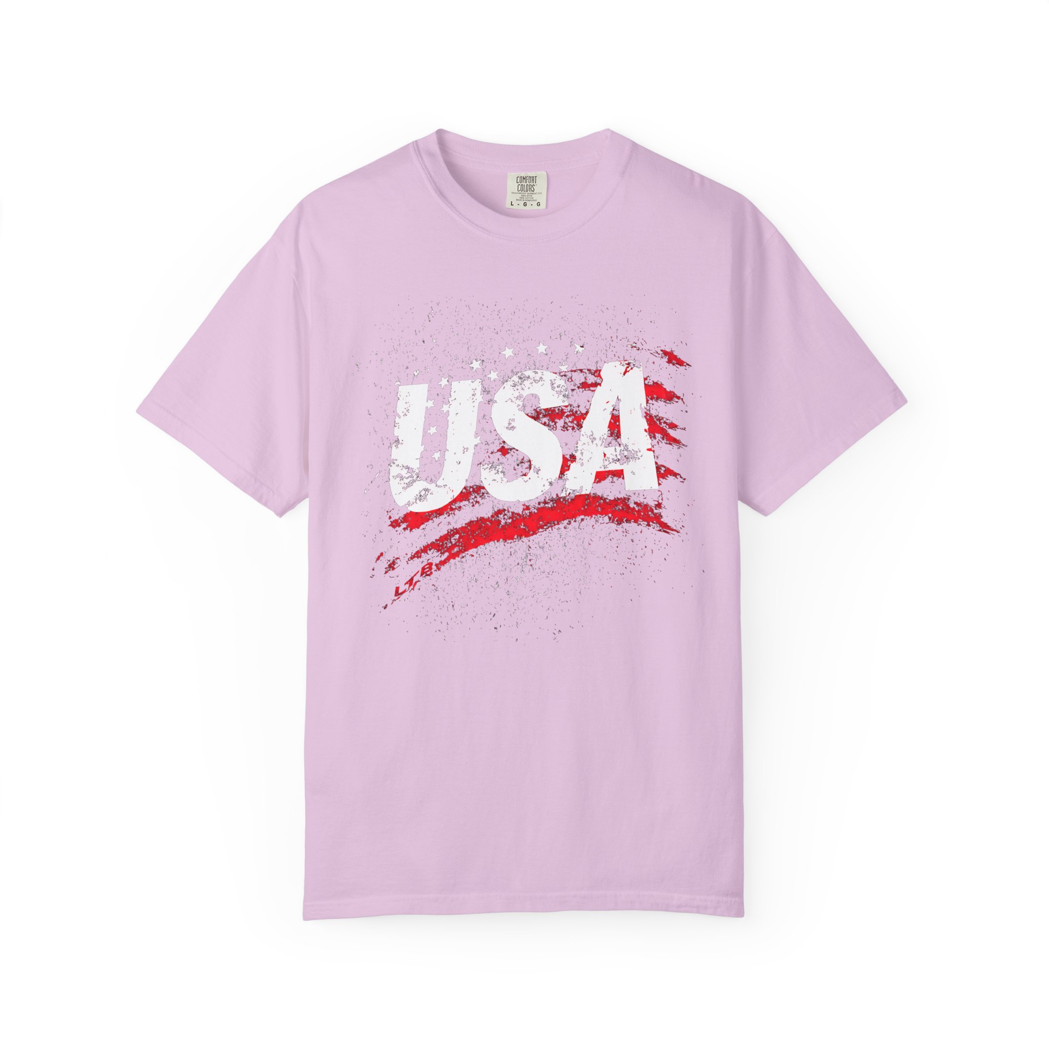 USA T-Shirt | Distressed Grunge Flag Brushstroke Patriotic Streetwear Tee - Image 10