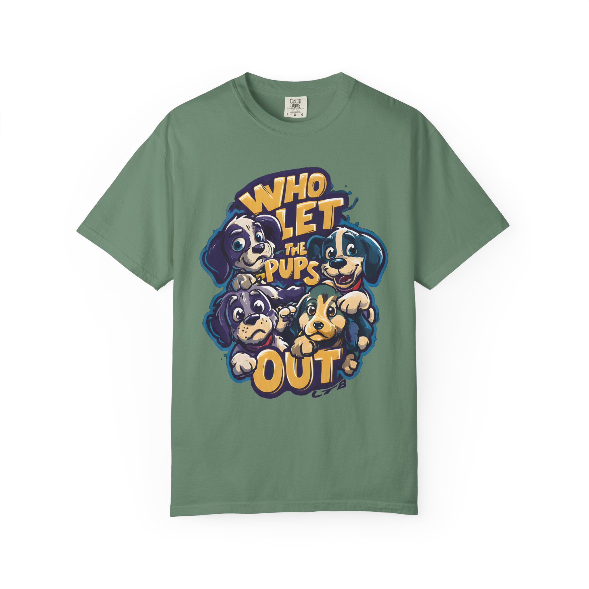 Who Let the Pups Out T-Shirt | Cute Cartoon Puppy Squad Streetwear Tee - Image 13