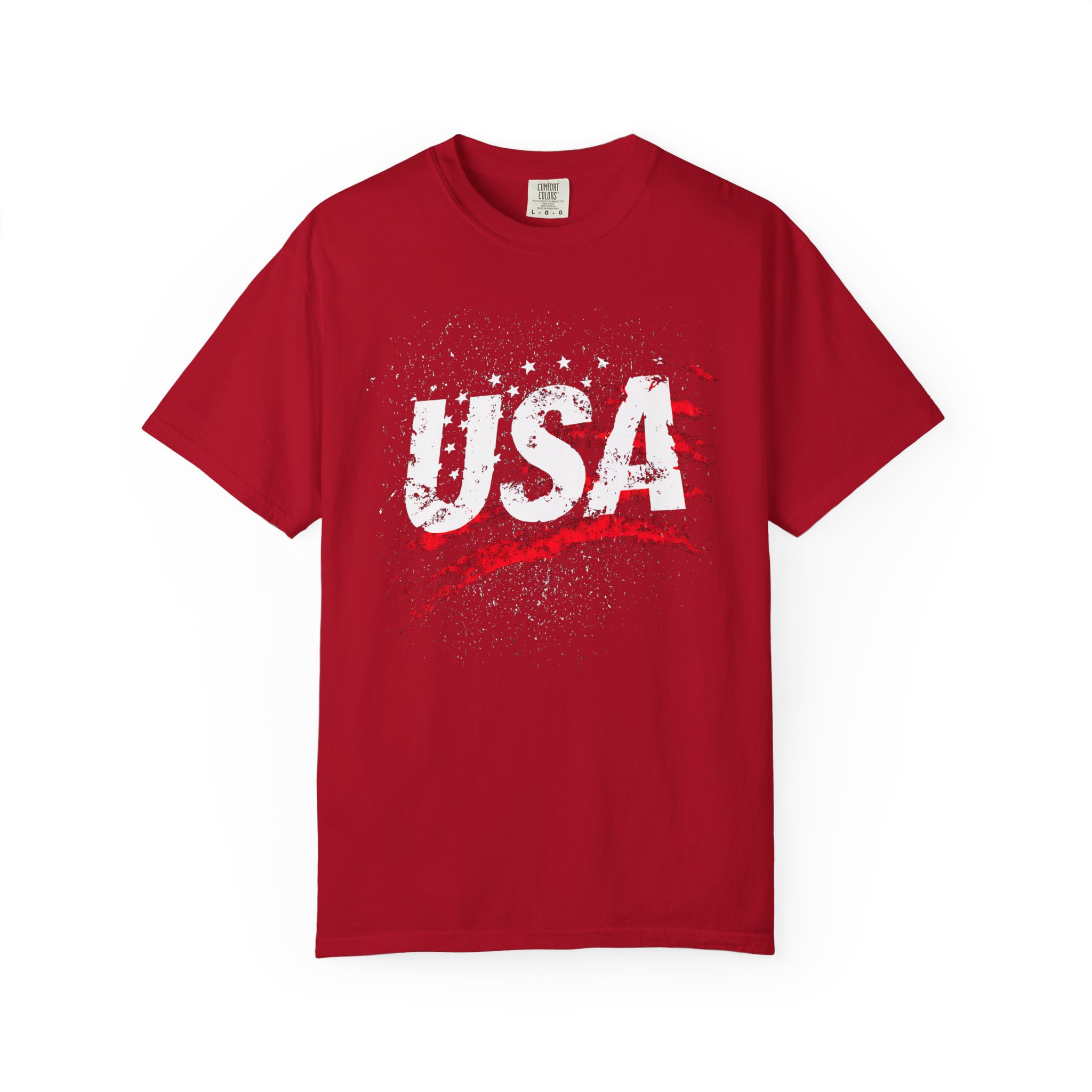 USA T-Shirt | Distressed Grunge Flag Brushstroke Patriotic Streetwear Tee - Image 15
