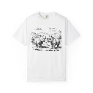 Rhino Attitude T-Shirt | Funny UV Sensitive Sunglasses Animal Streetwear Tee
