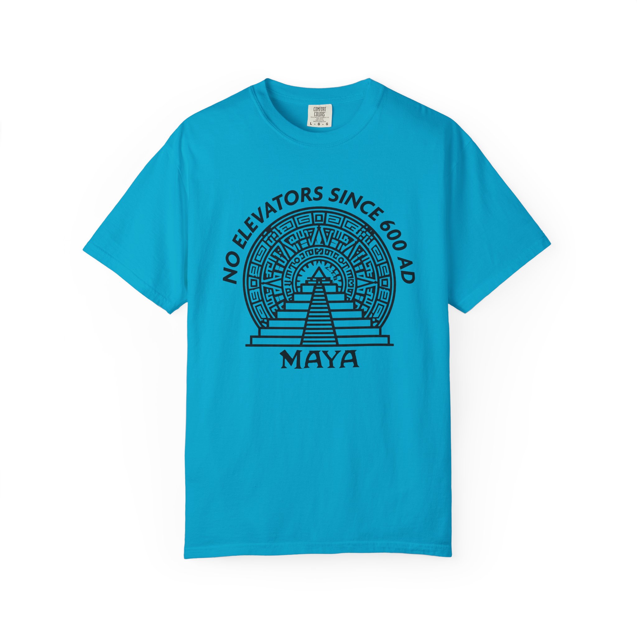 Maya Pyramid T-Shirt | No Elevators Since 600 AD Funny History Tee - Image 9