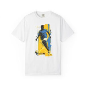 Soccer Player Art T-Shirt | Dynamic Football Graphic Streetwear Tee