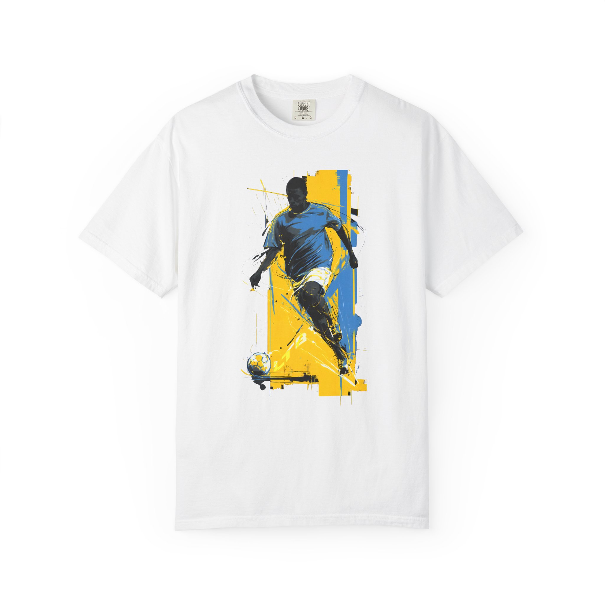 Soccer Player Art T-Shirt | Dynamic Football Graphic Streetwear Tee