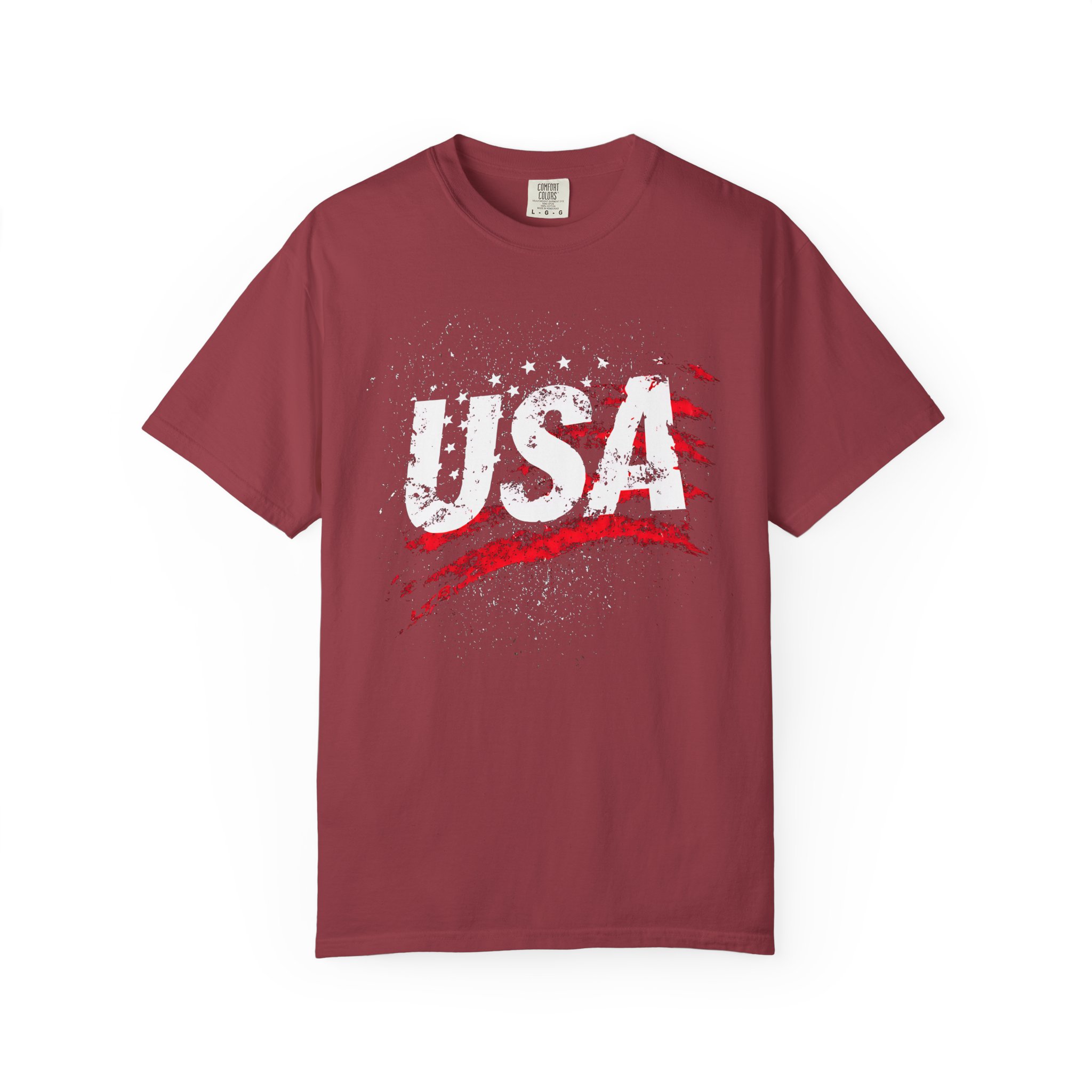 USA T-Shirt | Distressed Grunge Flag Brushstroke Patriotic Streetwear Tee - Image 13