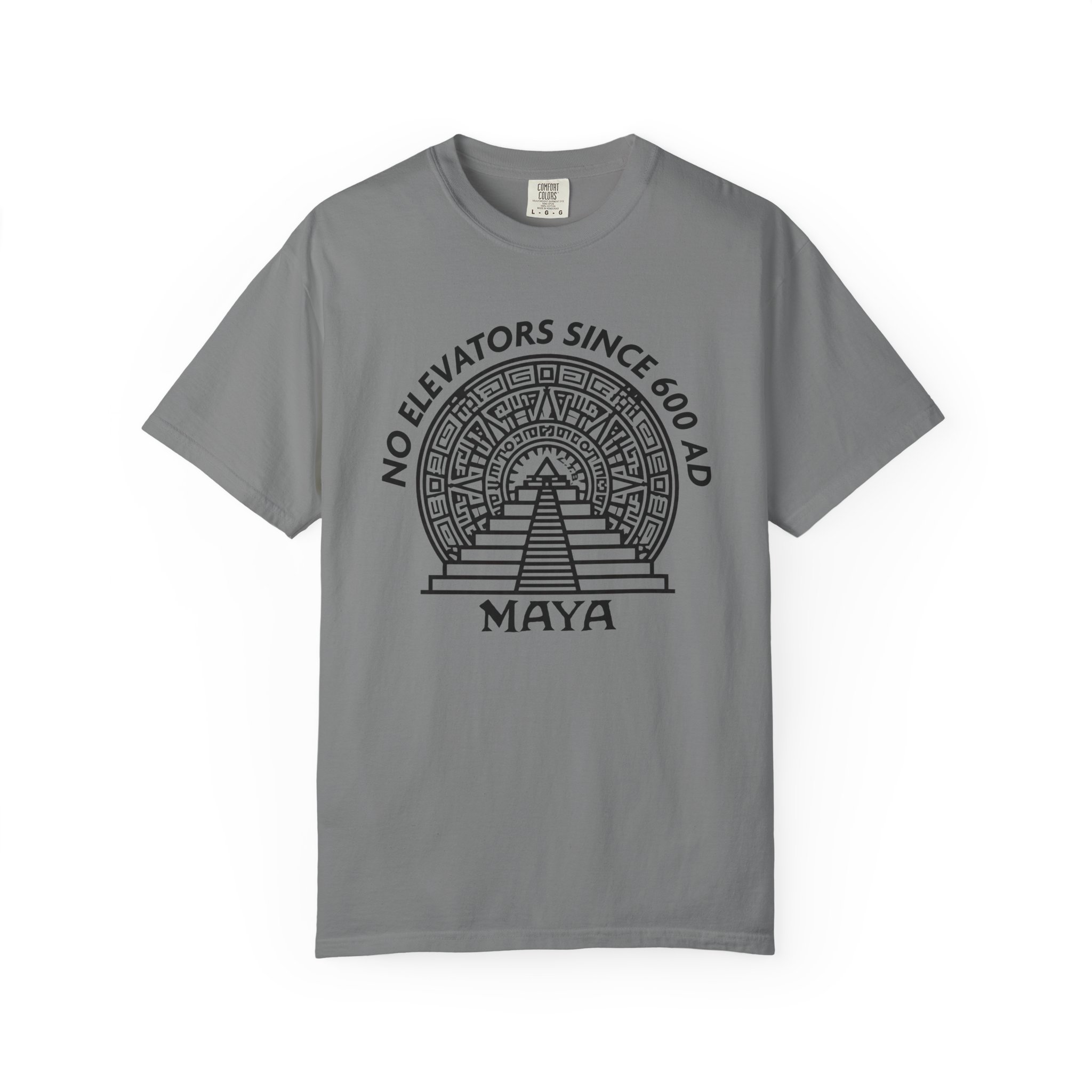Maya Pyramid T-Shirt | No Elevators Since 600 AD Funny History Tee - Image 4