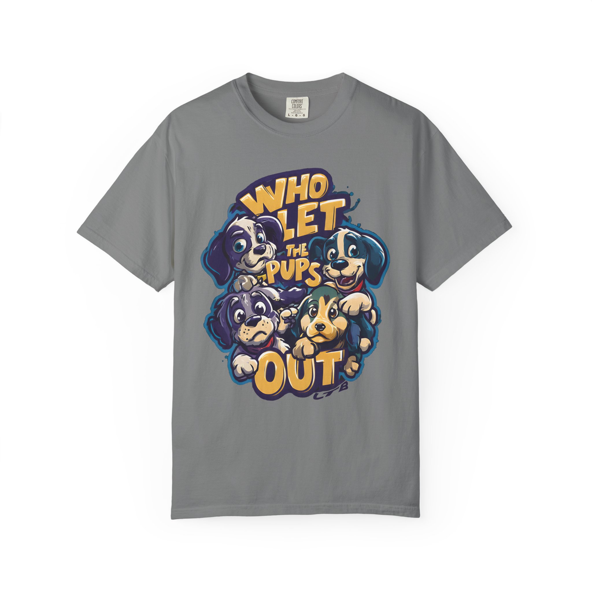 Who Let the Pups Out T-Shirt | Cute Cartoon Puppy Squad Streetwear Tee - Image 11