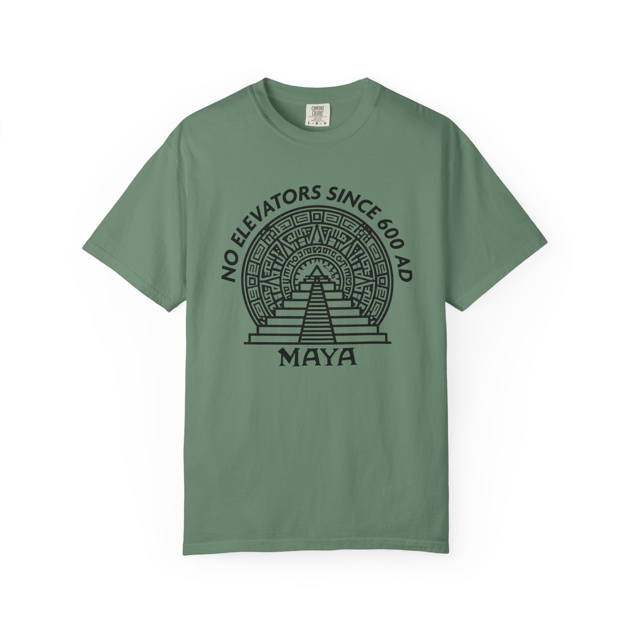 Maya Pyramid T-Shirt | No Elevators Since 600 AD Funny History Tee - Image 7