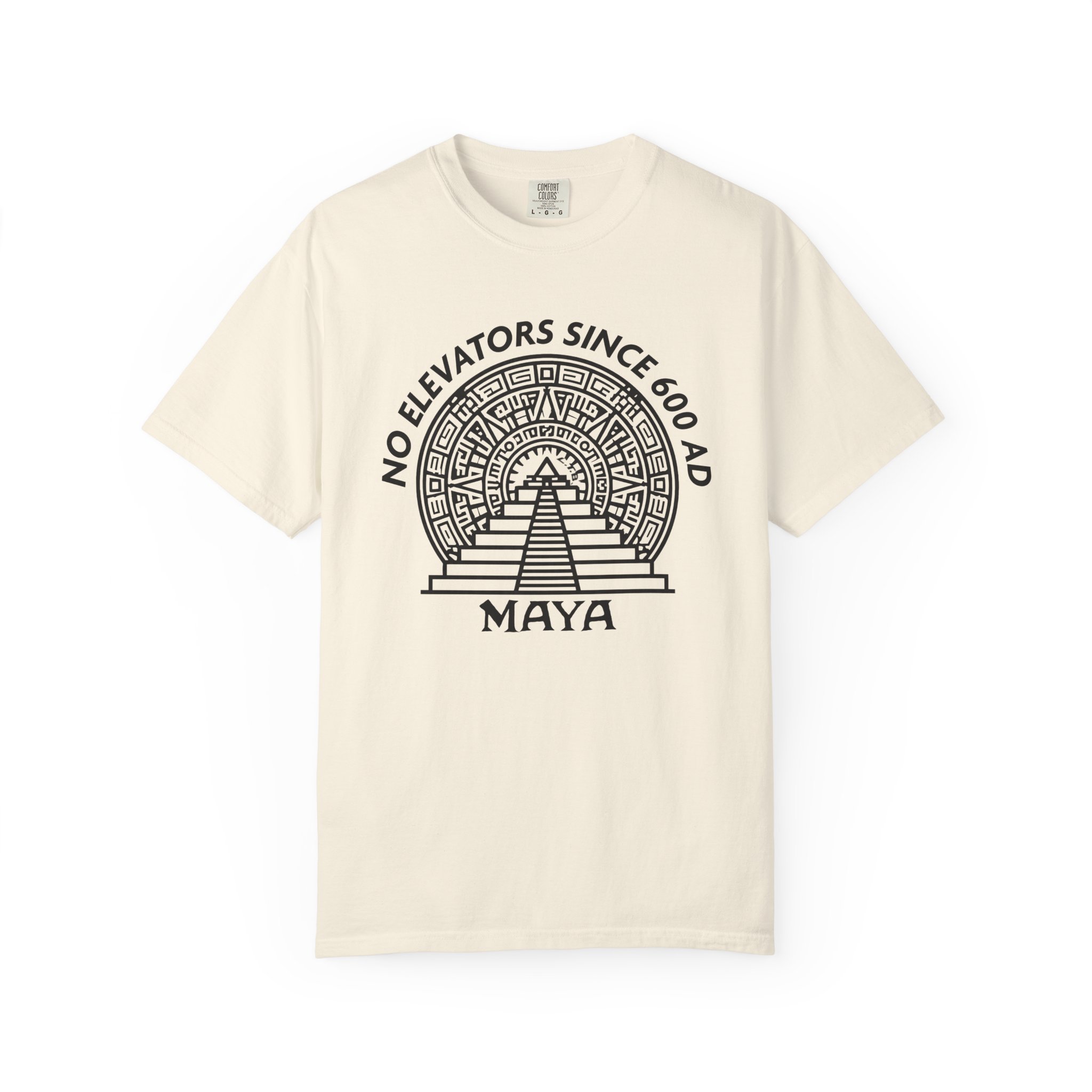 Maya Pyramid T-Shirt | No Elevators Since 600 AD Funny History Tee - Image 3