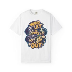 Who Let the Pups Out T-Shirt | Cute Cartoon Puppy Squad Streetwear Tee