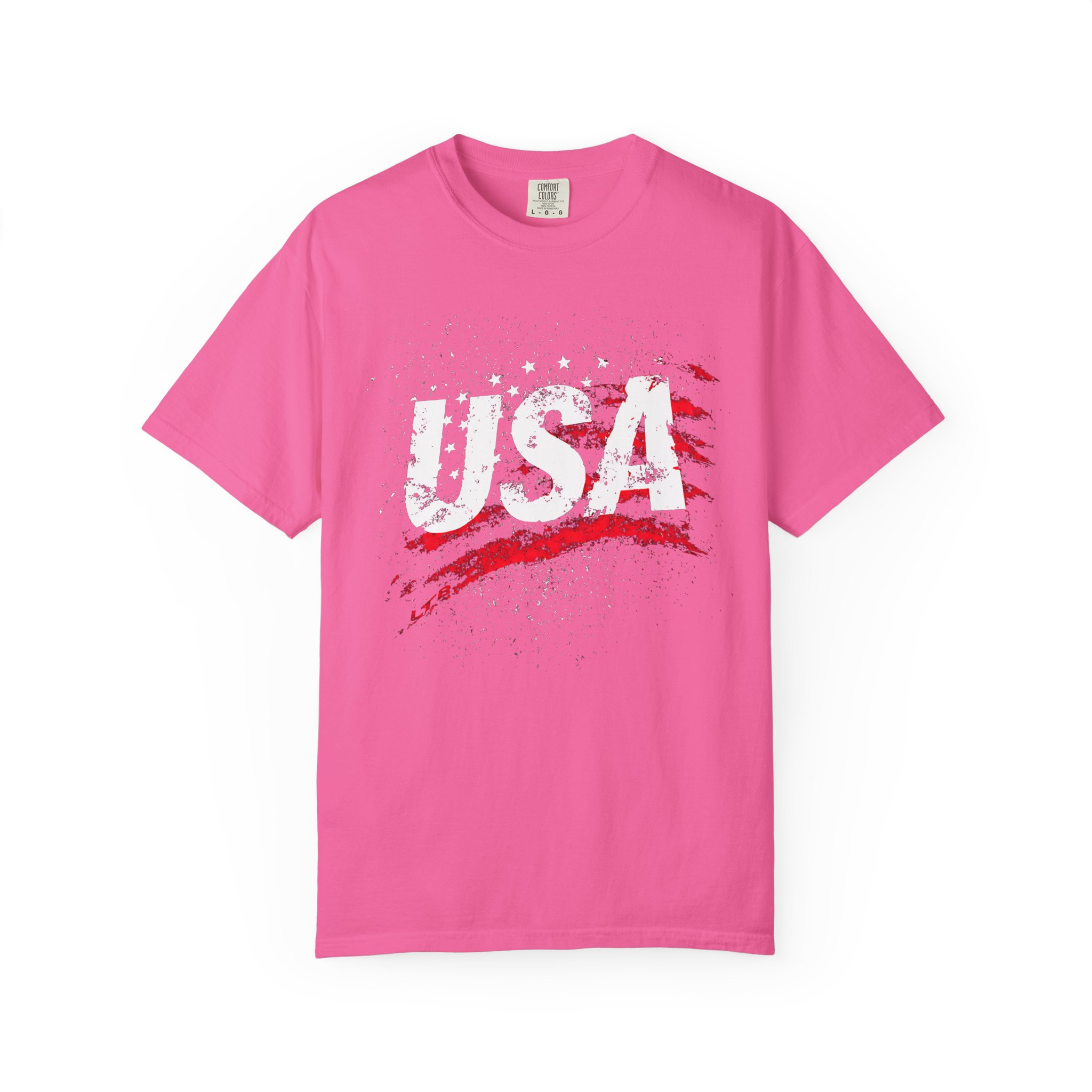 USA T-Shirt | Distressed Grunge Flag Brushstroke Patriotic Streetwear Tee - Image 11