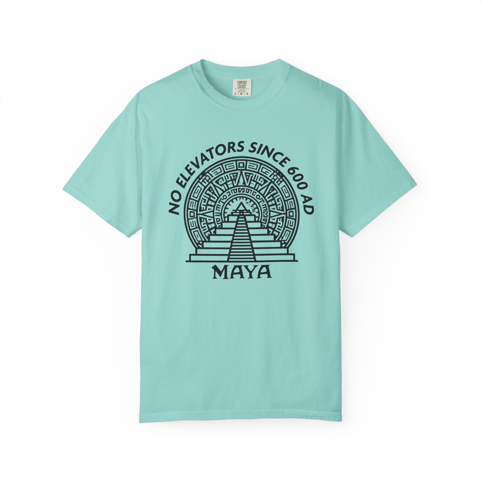 Maya Pyramid T-Shirt | No Elevators Since 600 AD Funny History Tee - Image 6