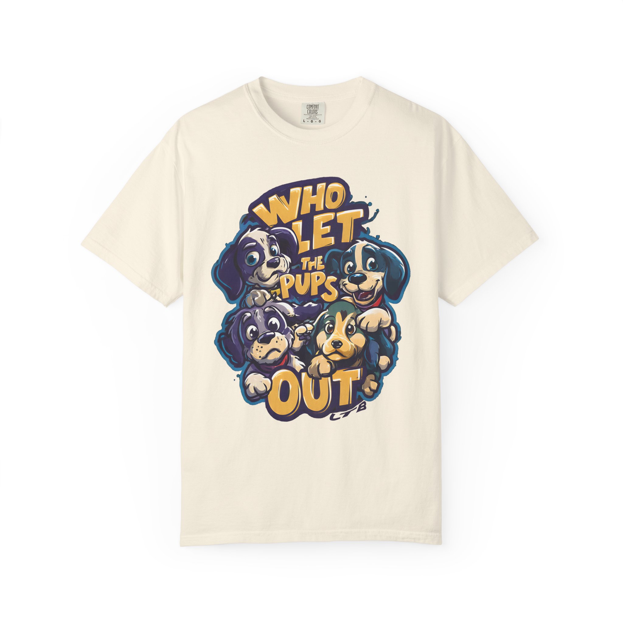 Who Let the Pups Out T-Shirt | Cute Cartoon Puppy Squad Streetwear Tee - Image 12