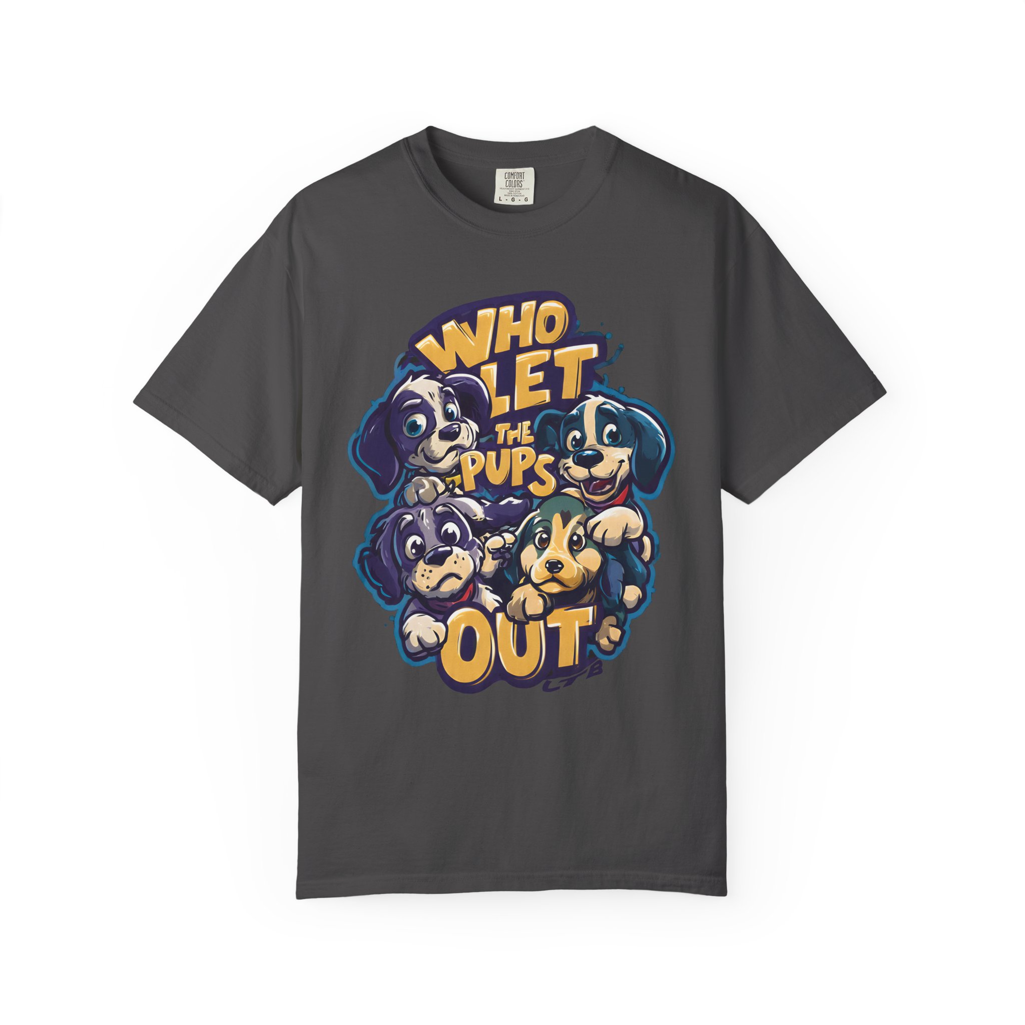 Who Let the Pups Out T-Shirt | Cute Cartoon Puppy Squad Streetwear Tee - Image 10