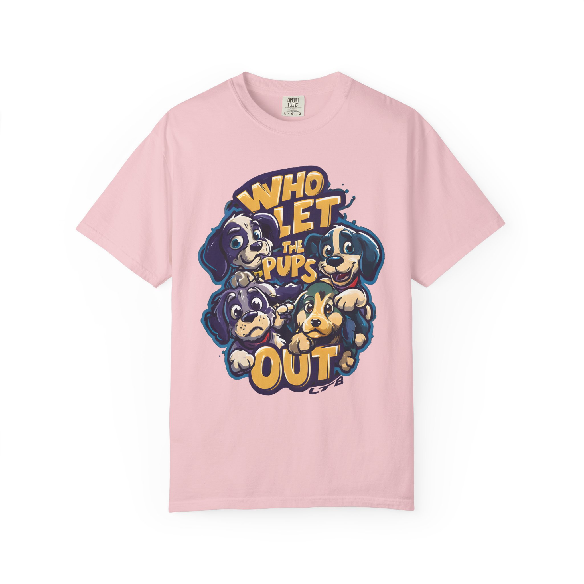Who Let the Pups Out T-Shirt | Cute Cartoon Puppy Squad Streetwear Tee - Image 8