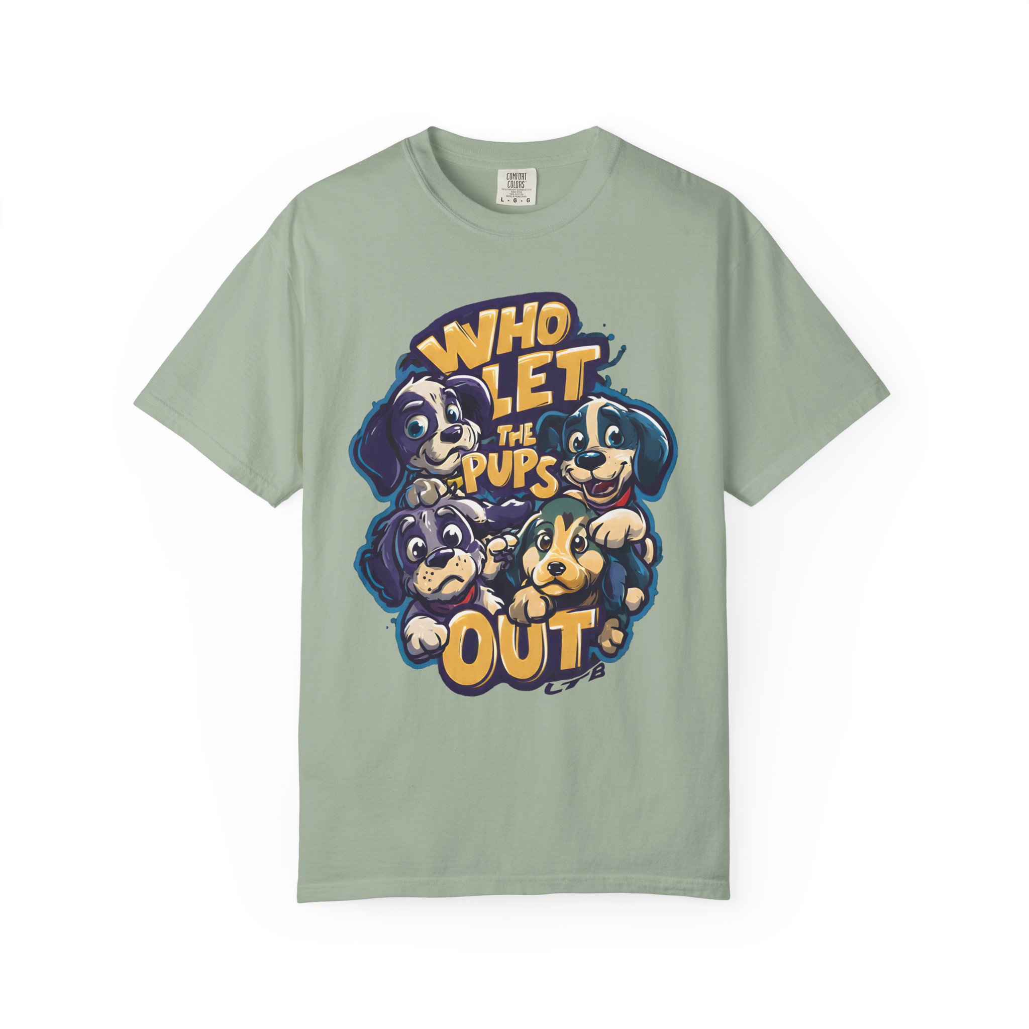 Who Let the Pups Out T-Shirt | Cute Cartoon Puppy Squad Streetwear Tee - Image 6