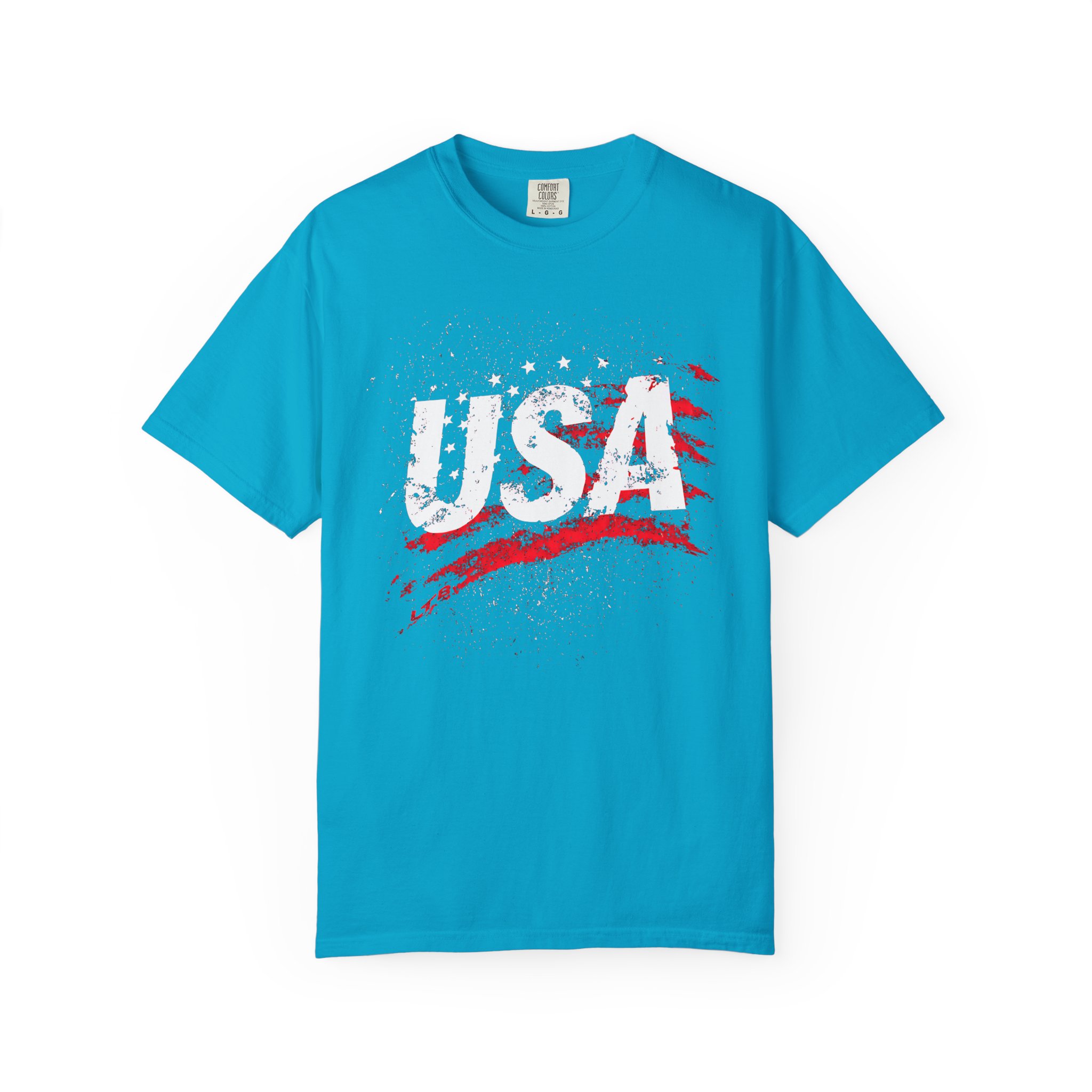 USA T-Shirt | Distressed Grunge Flag Brushstroke Patriotic Streetwear Tee - Image 6