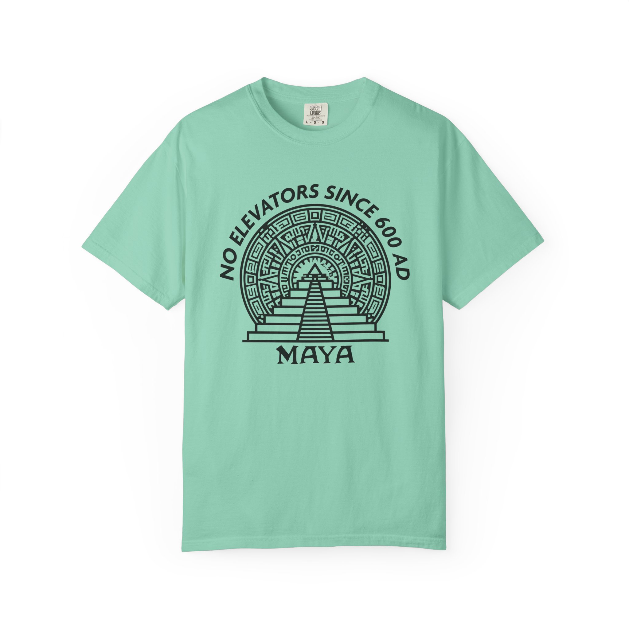 Maya Pyramid T-Shirt | No Elevators Since 600 AD Funny History Tee - Image 5