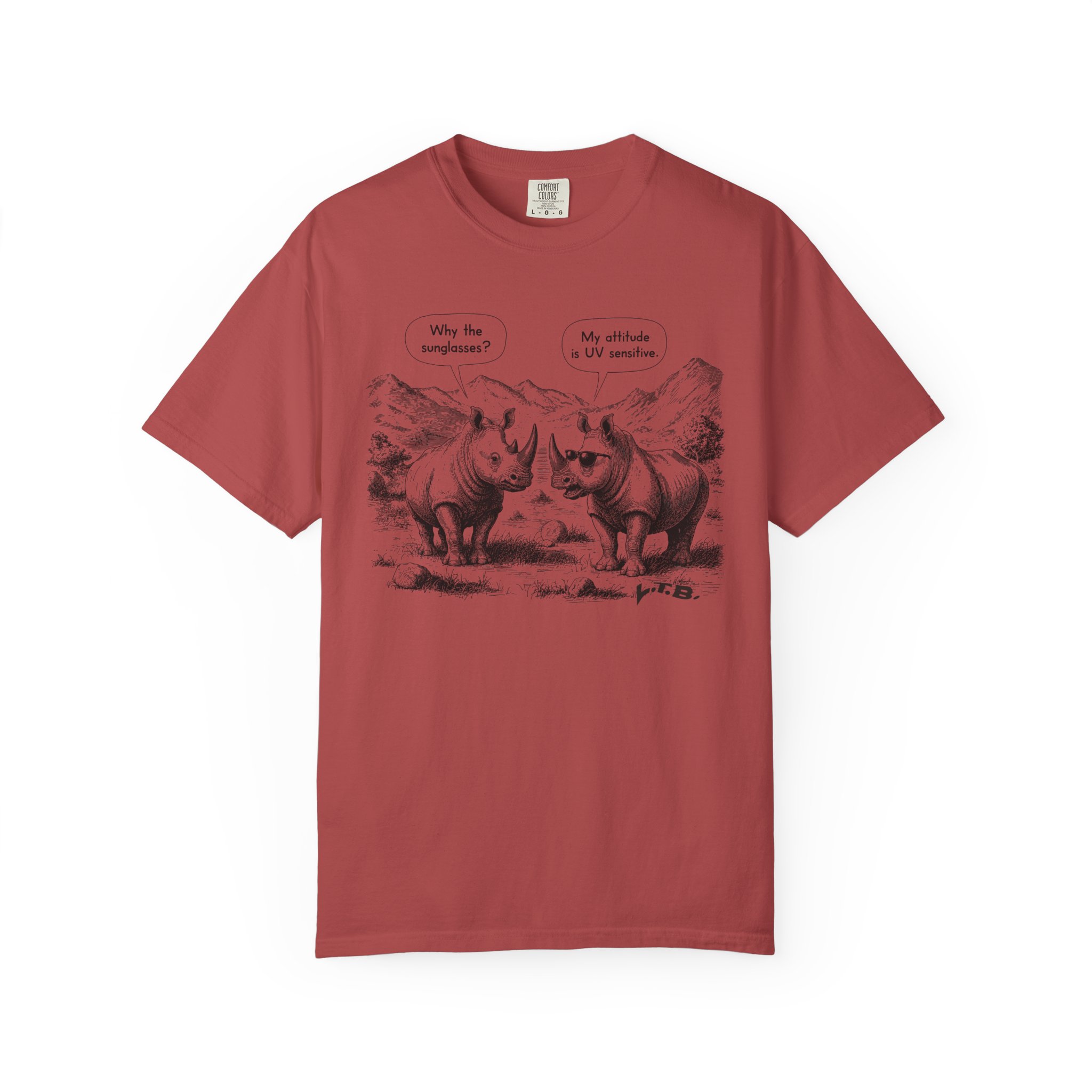 Rhino Attitude T-Shirt | Funny UV Sensitive Sunglasses Animal Streetwear Tee - Image 14