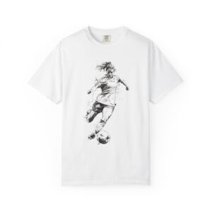 Women’s Soccer T-Shirt | Powerful Ball‑Strike Motion Female Athlete Tee