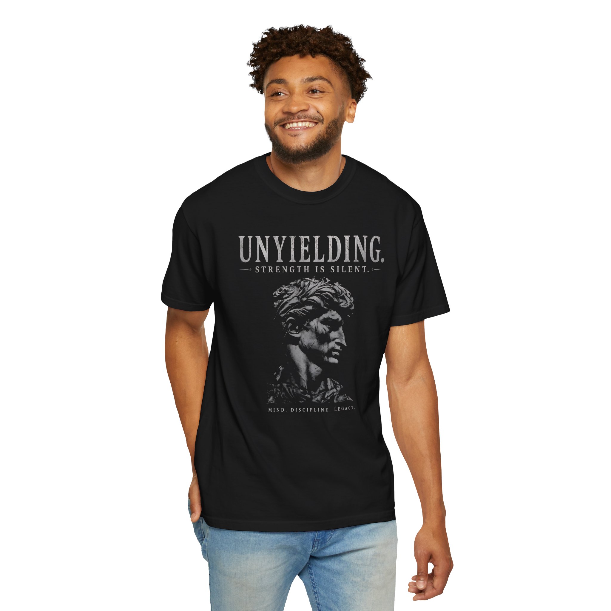 Greek Roman Stoic Warrior Unyielding T-Shirt | Mind Discipline Legacy Tee - Image 3