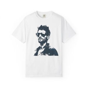Man Sunglasses Portrait T-Shirt | Brushstroke Artistic Face Graphic Streetwear Tee