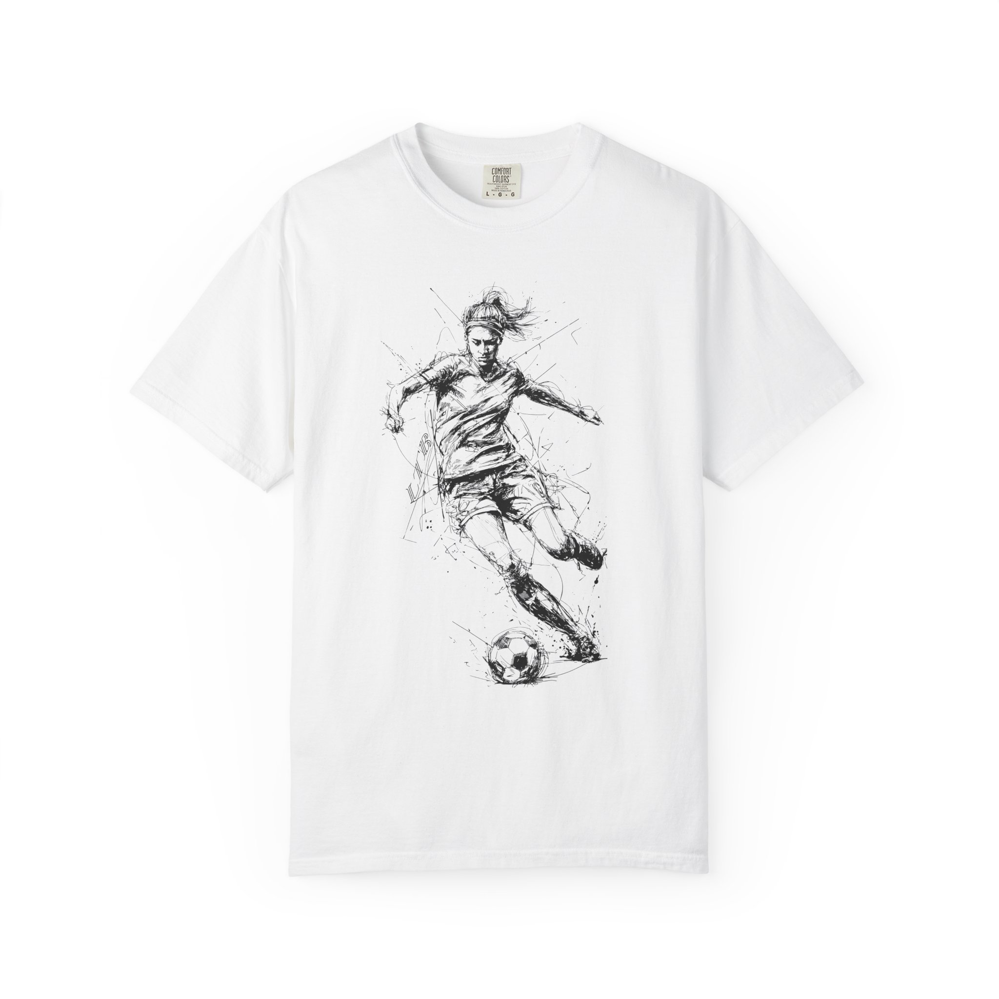 Women’s Soccer T-Shirt | Dynamic Running Motion Female Athlete Tee