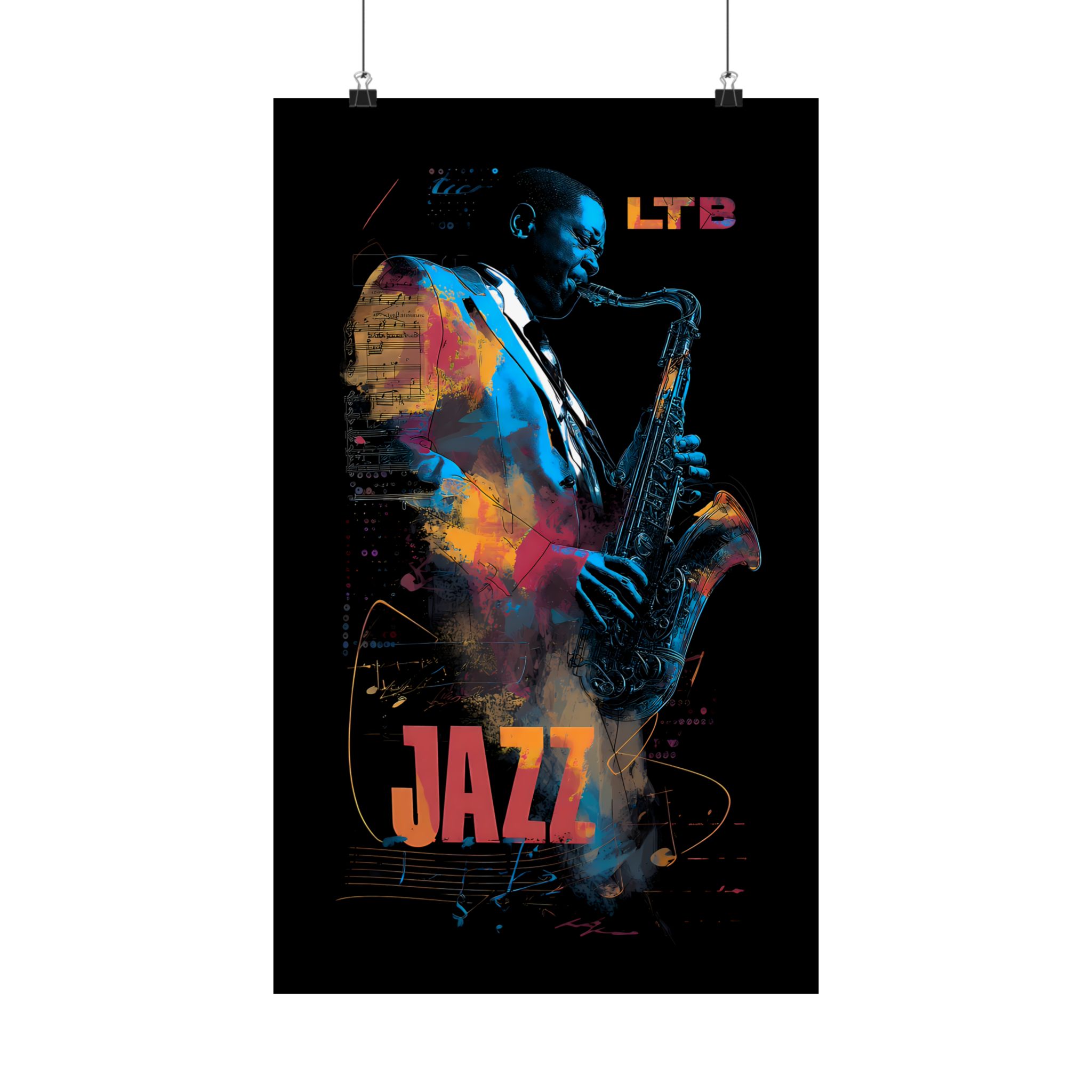 Jazz Saxophone Matte Vertical Poster | Colorful Musician Wall Art Decor - Image 6
