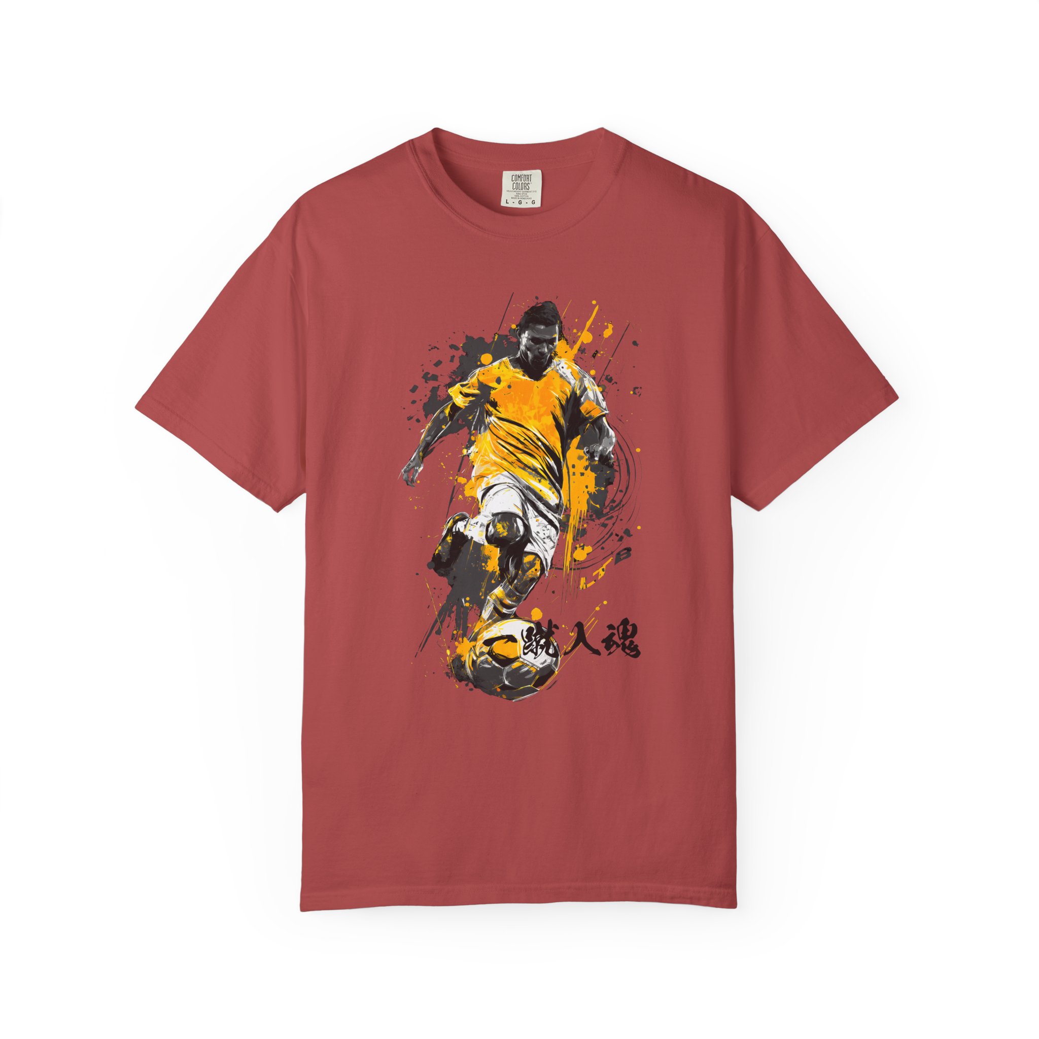 Soccer Goal Graphic T-Shirt | Dynamic Intensity Football With Japanese Kanji Tee - Image 14