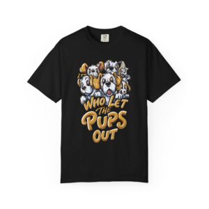 Who Let the Pups Out T-Shirt | Cute Cartoon Puppy Lineup Fun Streetwear Tee