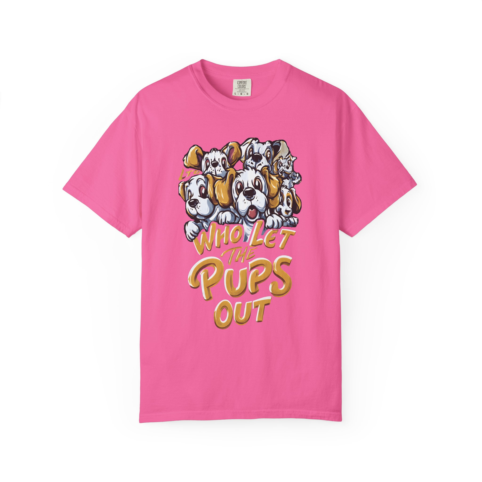 Who Let the Pups Out T-Shirt | Cute Cartoon Puppy Lineup Fun Streetwear Tee - Image 12