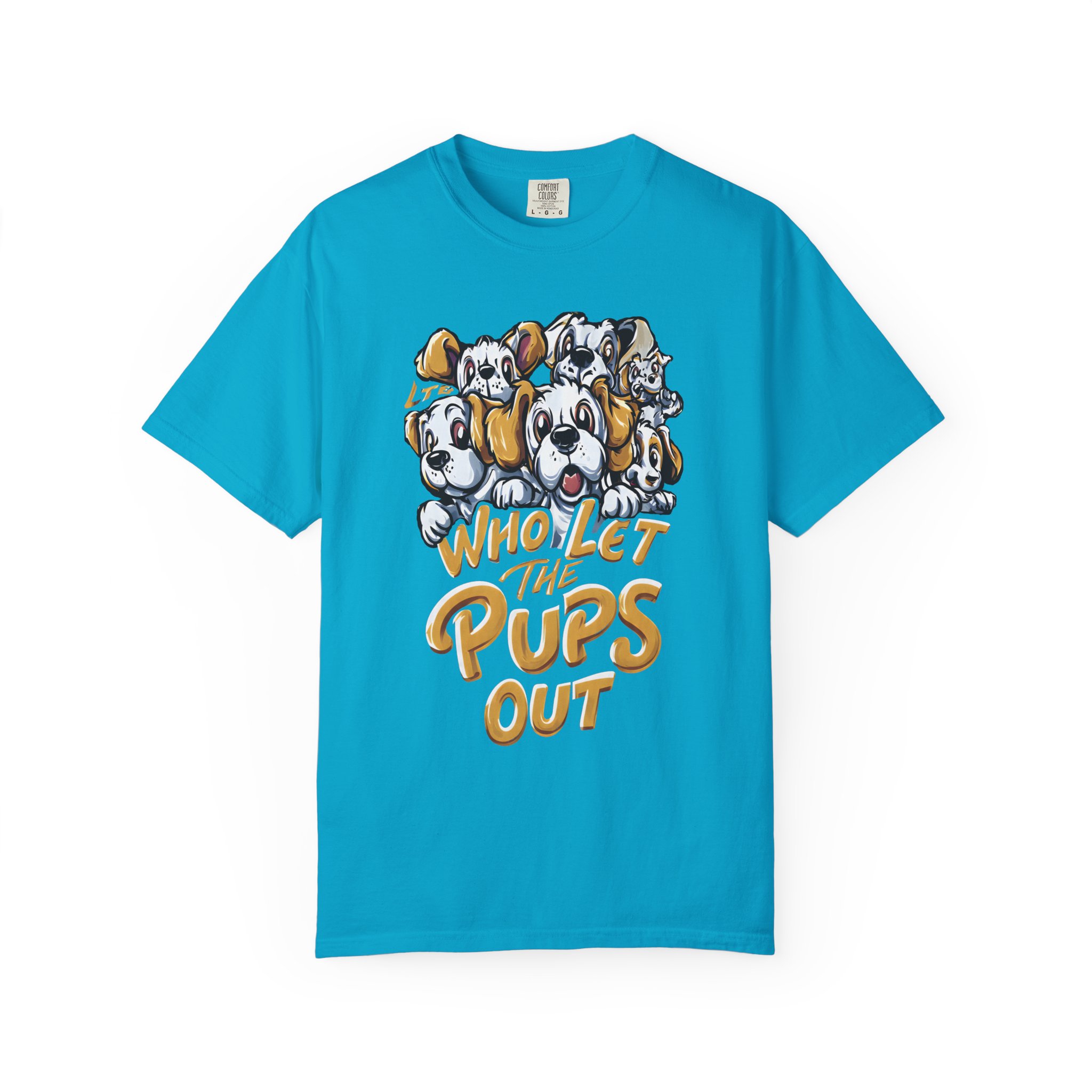 Who Let the Pups Out T-Shirt | Cute Cartoon Puppy Lineup Fun Streetwear Tee - Image 7