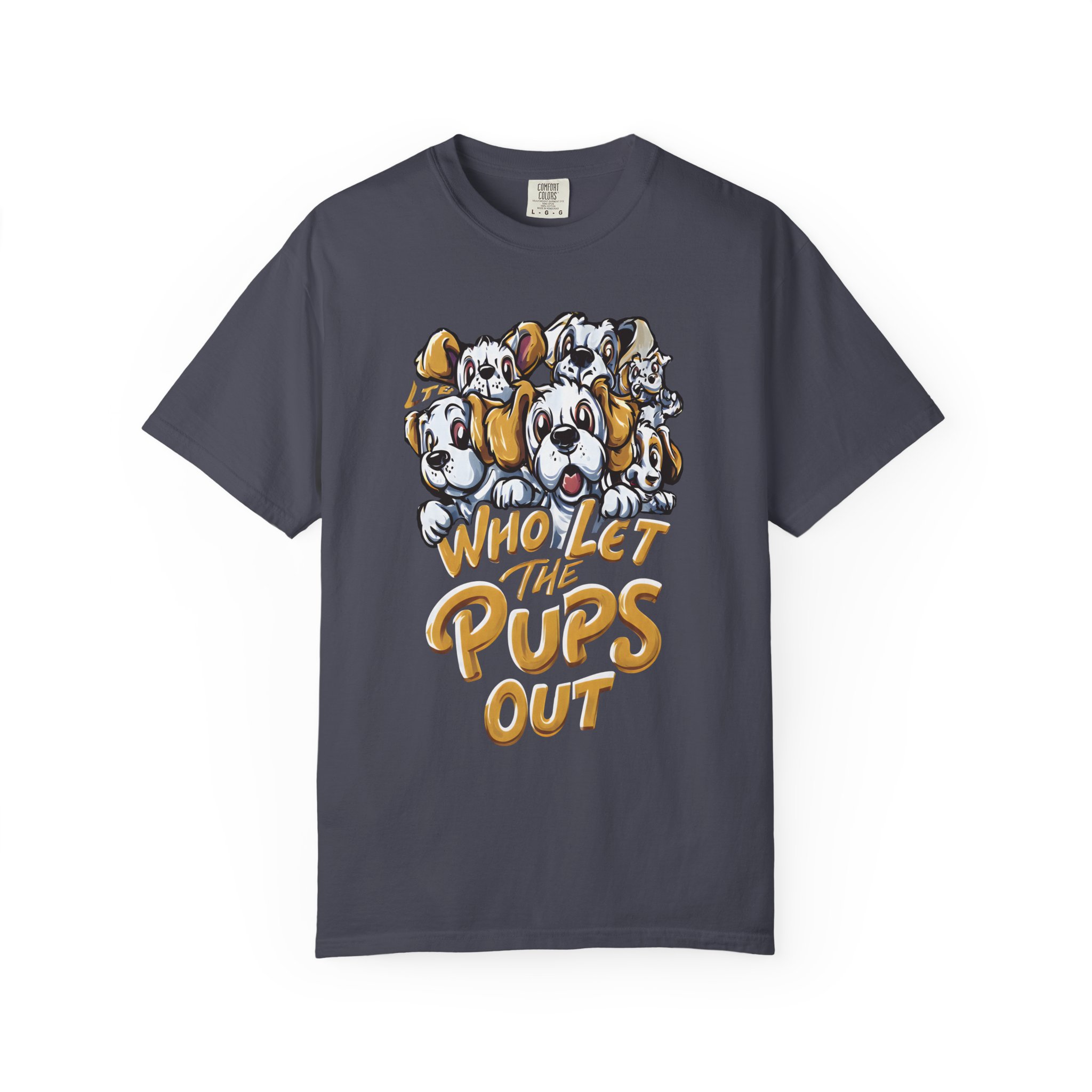 Who Let the Pups Out T-Shirt | Cute Cartoon Puppy Lineup Fun Streetwear Tee - Image 10