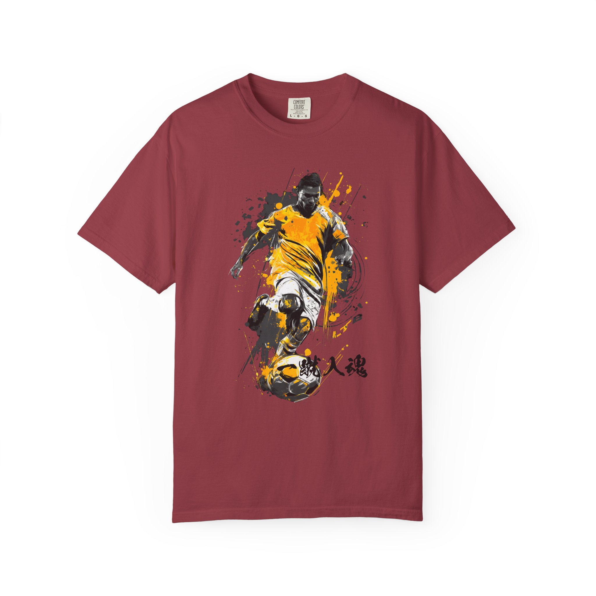 Soccer Goal Graphic T-Shirt | Dynamic Intensity Football With Japanese Kanji Tee - Image 13