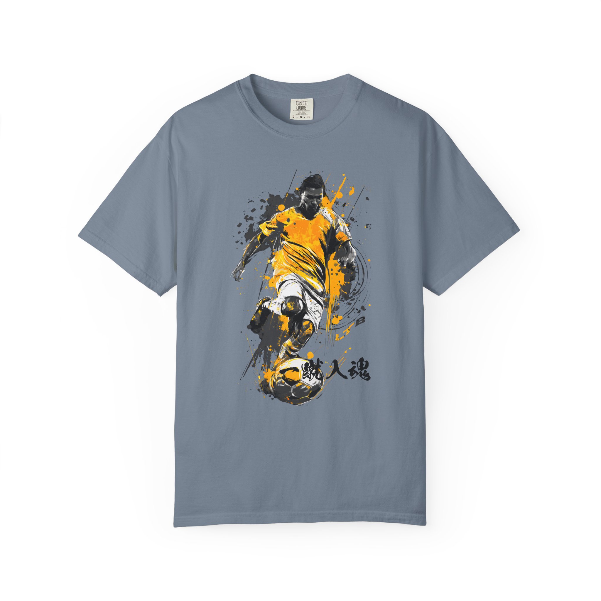 Soccer Goal Graphic T-Shirt | Dynamic Intensity Football With Japanese Kanji Tee - Image 10