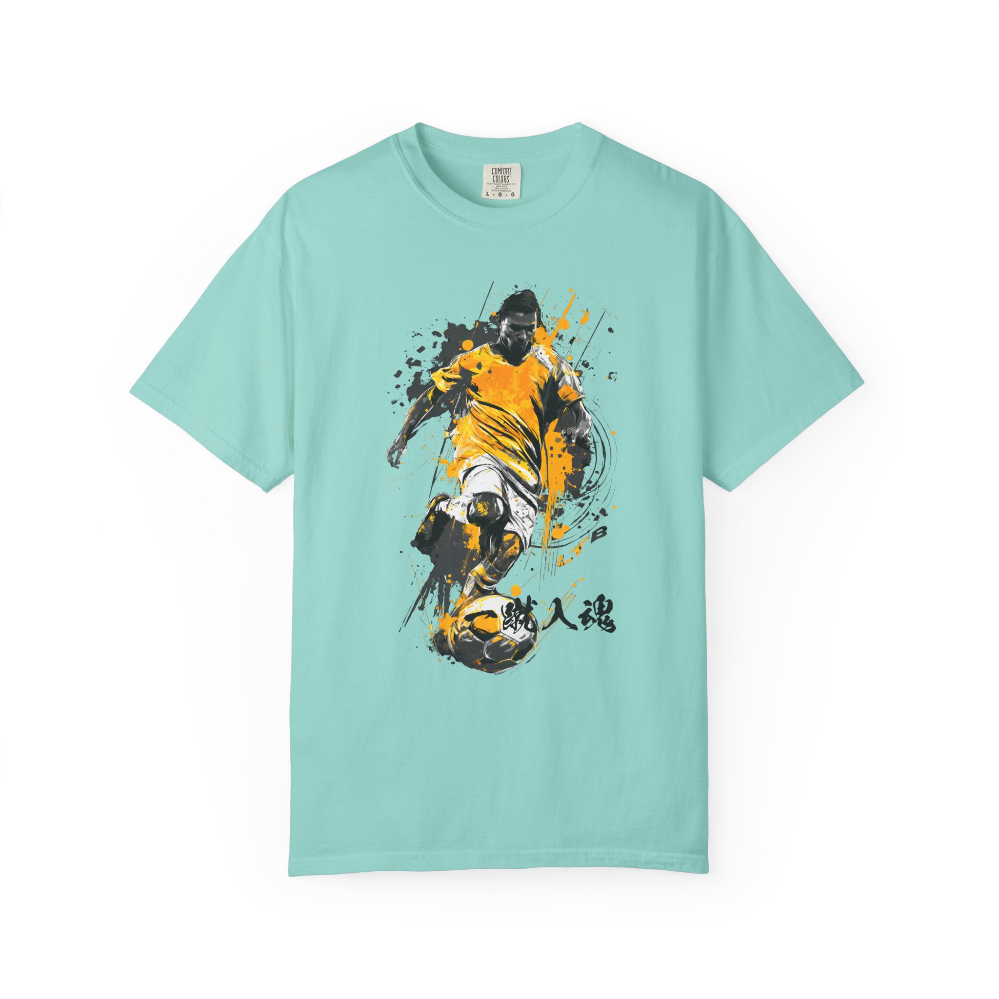 Soccer Goal Graphic T-Shirt | Dynamic Intensity Football With Japanese Kanji Tee - Image 6