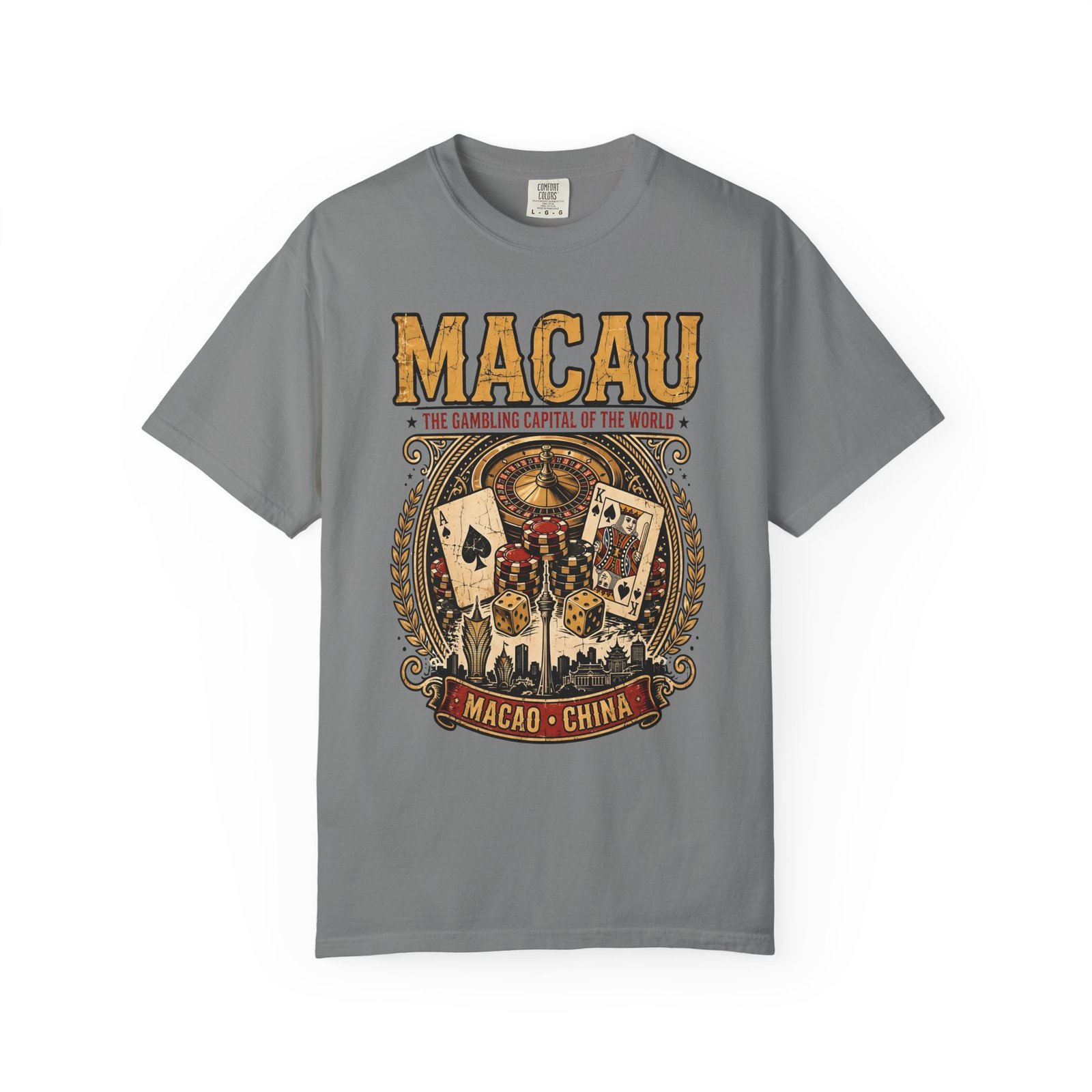 Macau China Vintage T-Shirt | Casino Capital of the World Graphic Tee - Image 7
