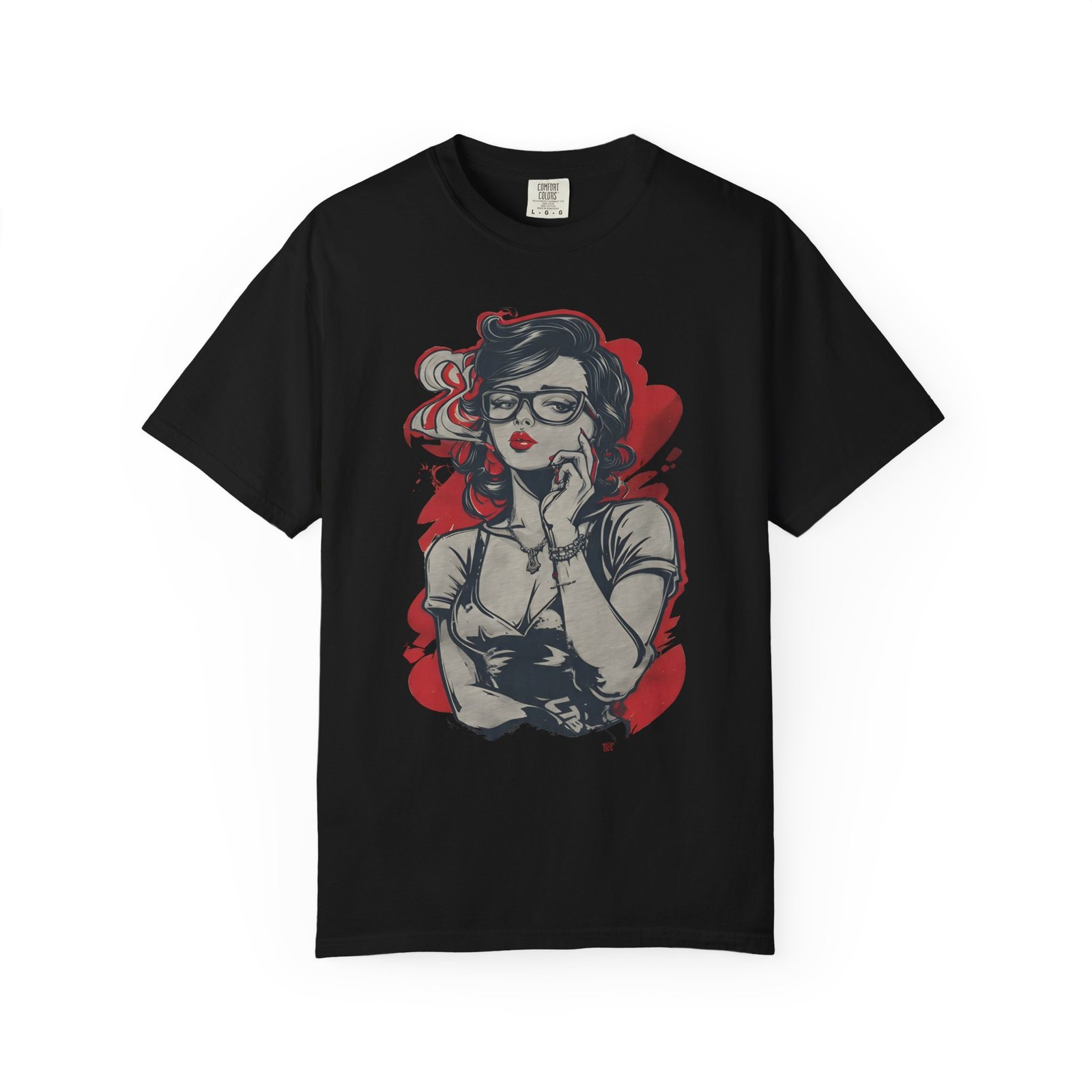 Retro Pinup Girl Graphic T-Shirt | Vintage Glasses Fashion Graphic Tee - Image 10