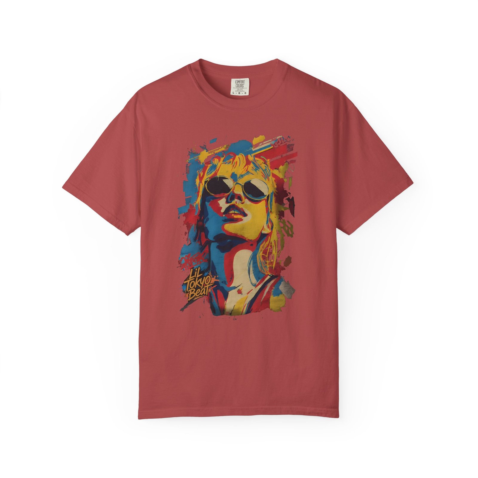Girl Wearing Sunglasses Portrait T-Shirt | Color Splash Pop Art Graphic Tee - Image 14